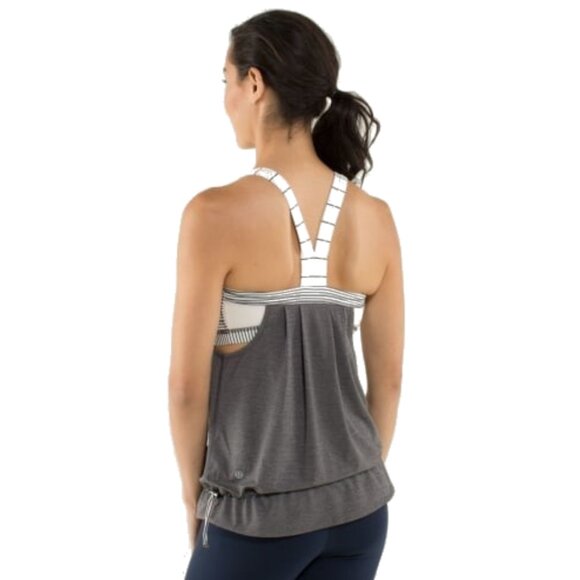 Lululemon XS Rest Less Tank Gray Built In Bra Activewear Running Gym Relaxed Top - Picture 3 of 10